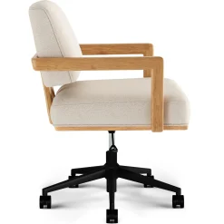 Aquila Office Chair - Ivory Wool Bouclé