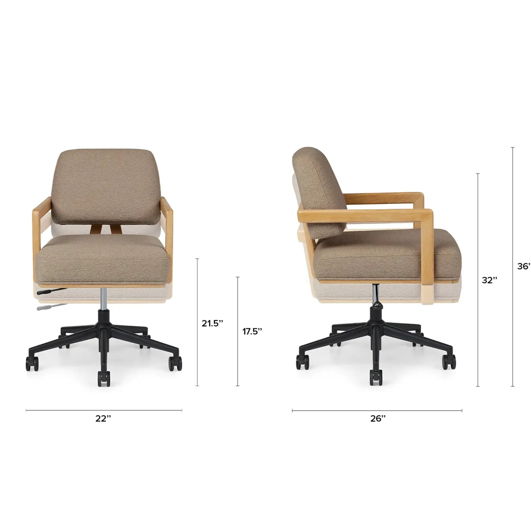 Aquila Office Chair - Sandstone Wool Bouclé