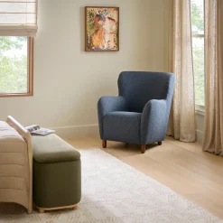 Archie 31.5" Lounge Chair - Bijou Blue Bouclé