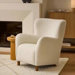 Archie 31.5" Lounge Chair - Bijou Cream Bouclé