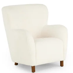 Archie 31.5" Lounge Chair - Short Shearling White