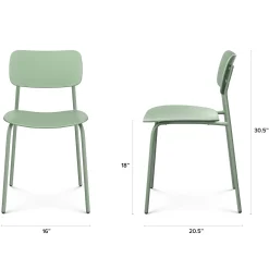 Ari Outdoor Stackable Dining Chair - Khaki Green
