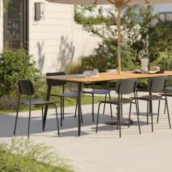 Ari Outdoor Stackable Dining Chair - Black