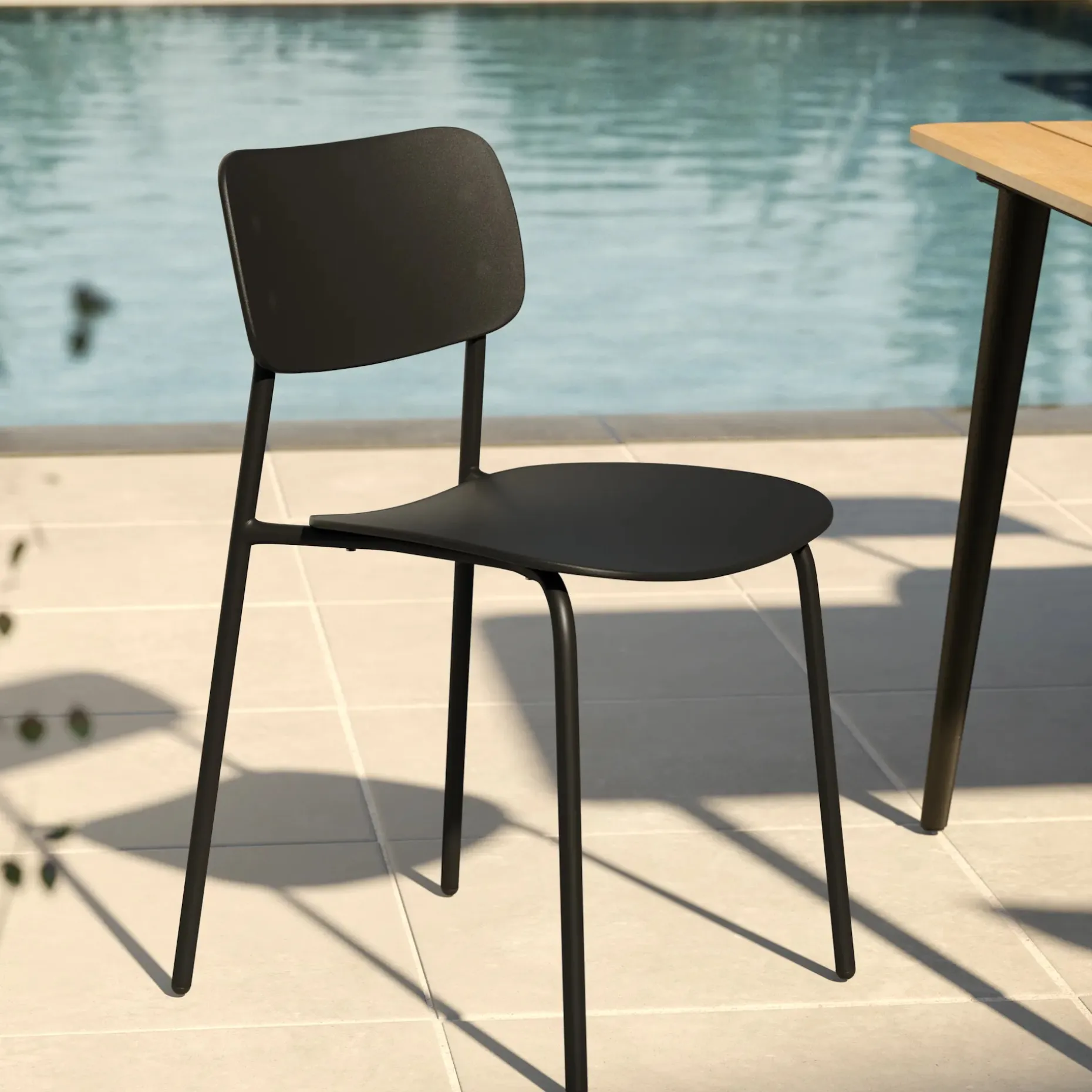 Ari Outdoor Stackable Dining Chair - Black