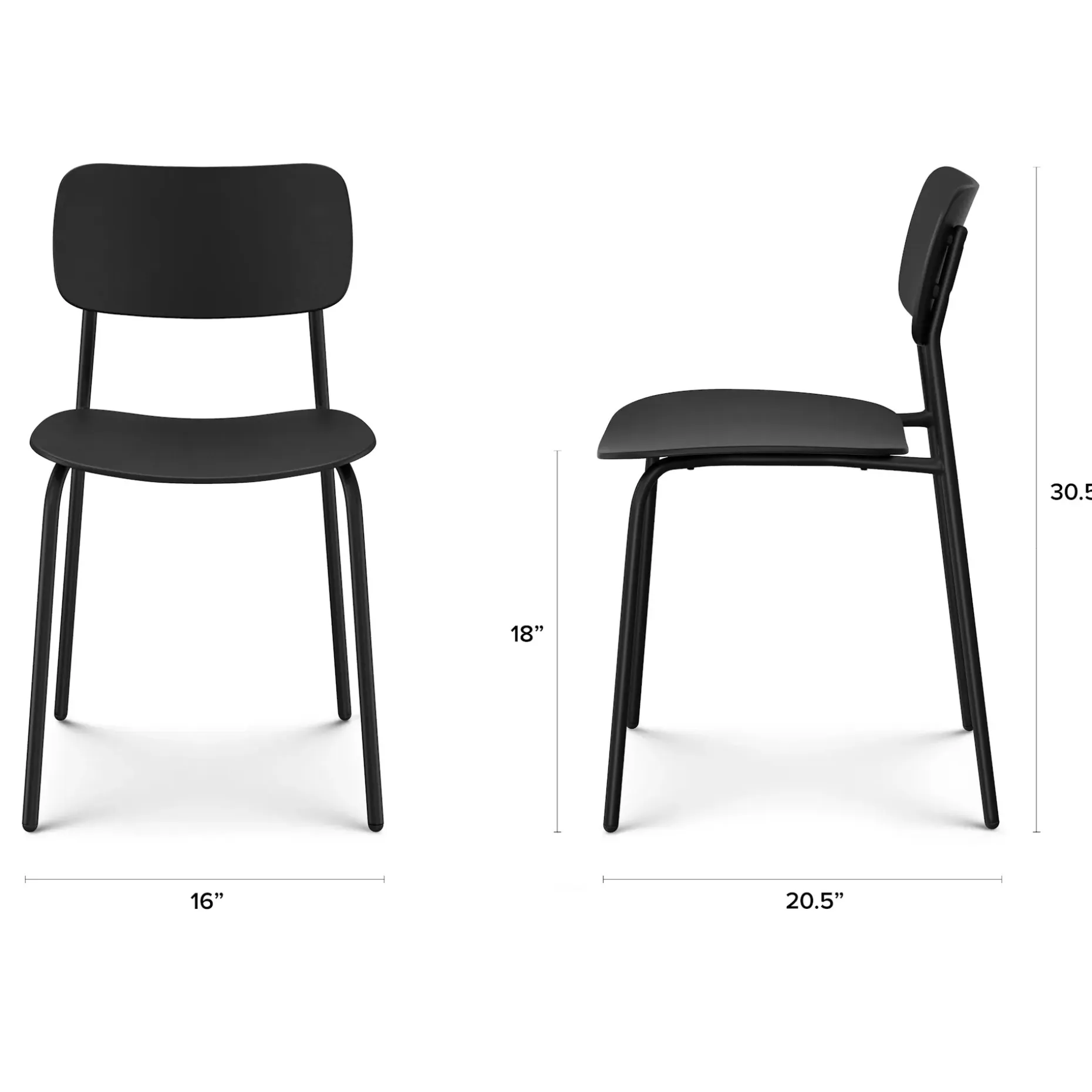 Ari Outdoor Stackable Dining Chair - Black