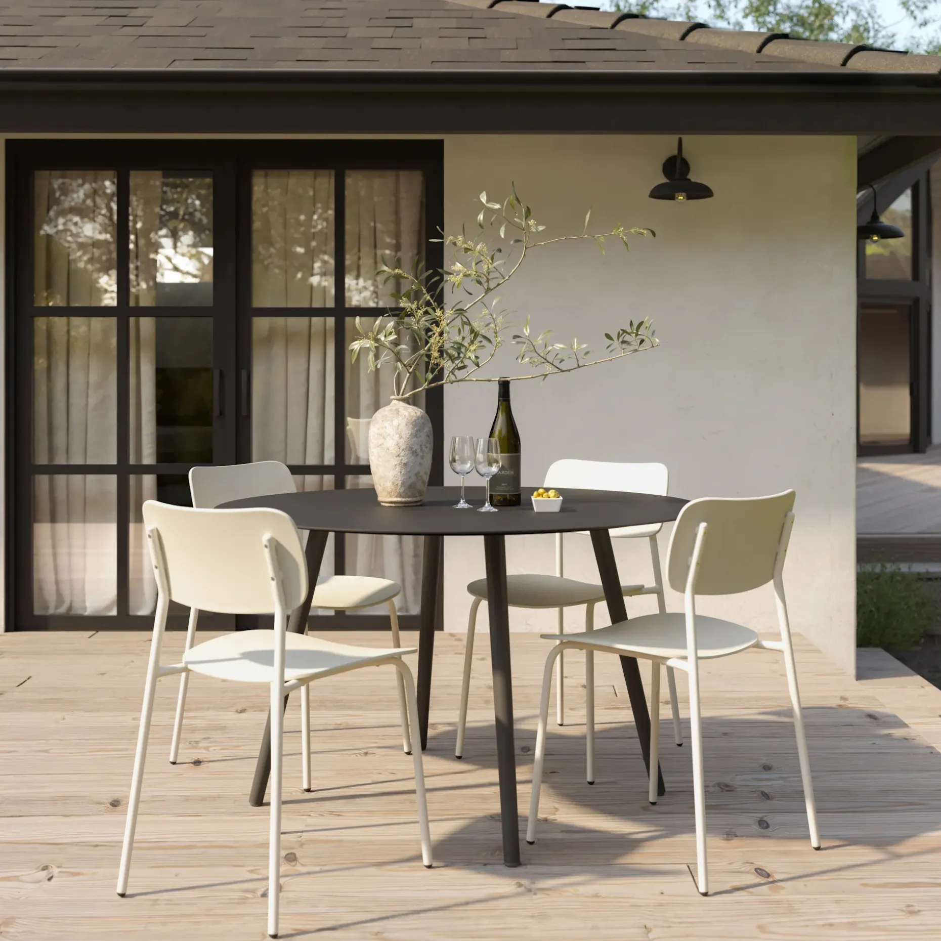 Ari Outdoor Stackable Dining Chair - Taupe