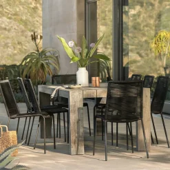 Atica 98" Outdoor Dining Table - Washed Acacia