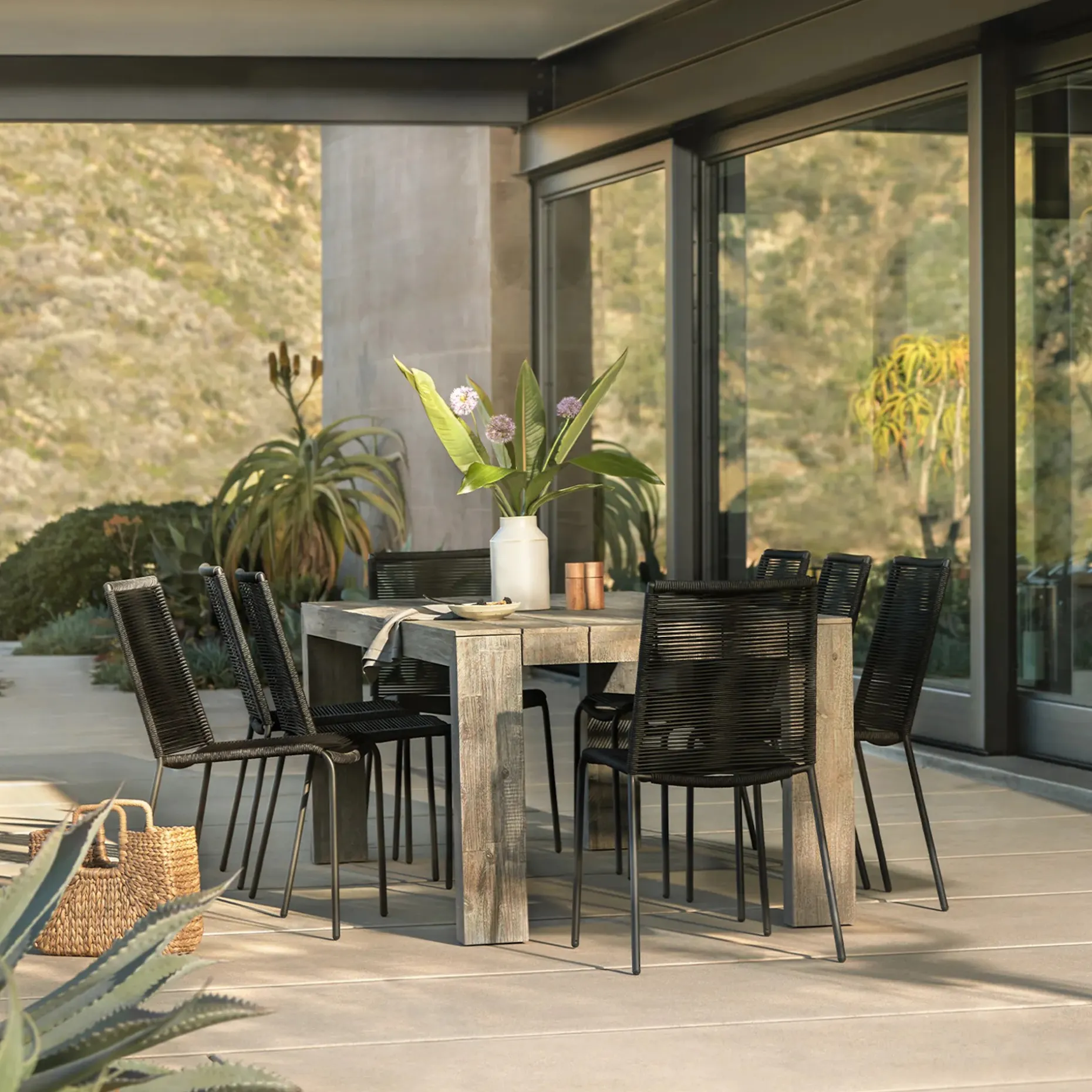 Atica 86.5" Outdoor Dining Table - Washed Acacia
