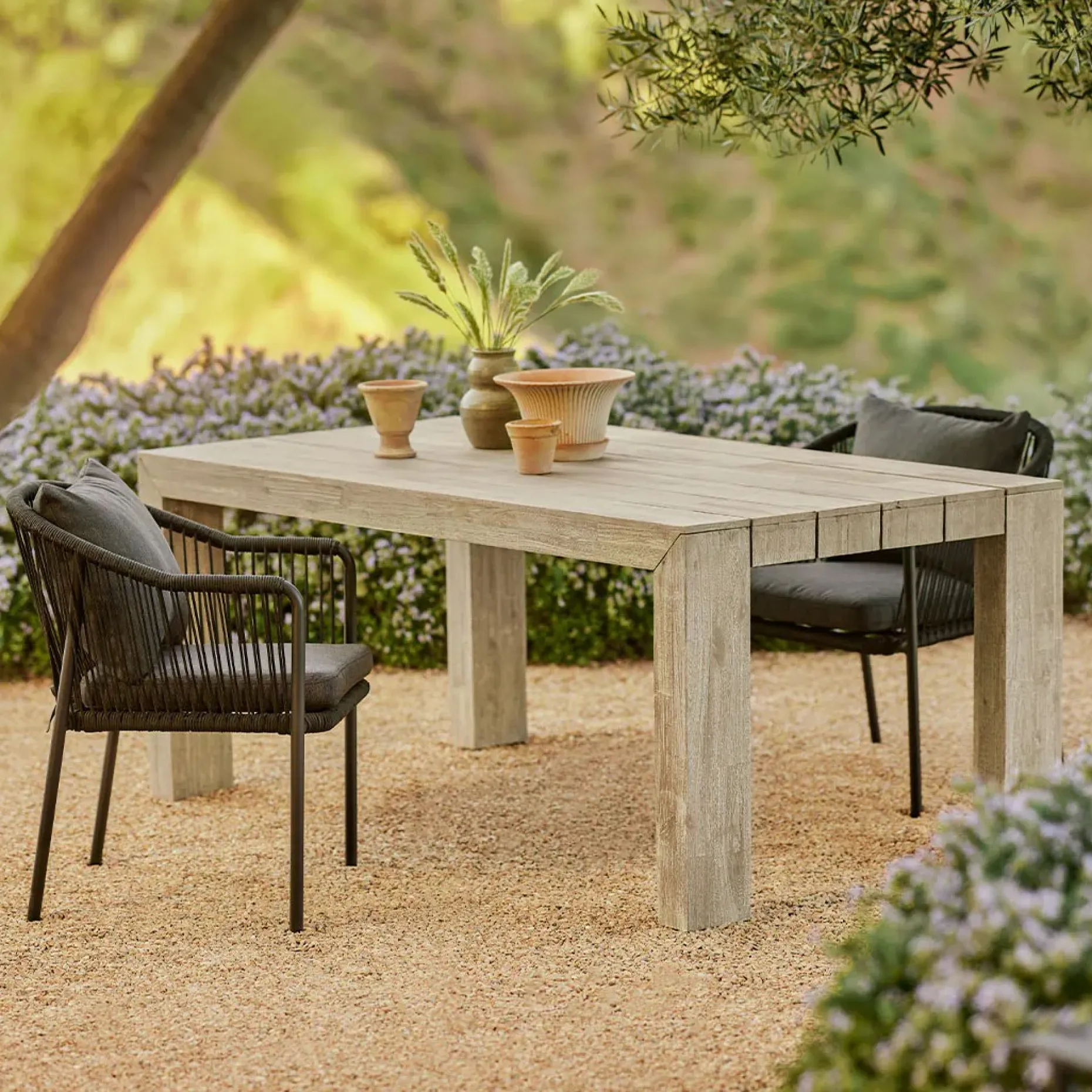 Atica 71" Outdoor Dining Table - Washed Acacia
