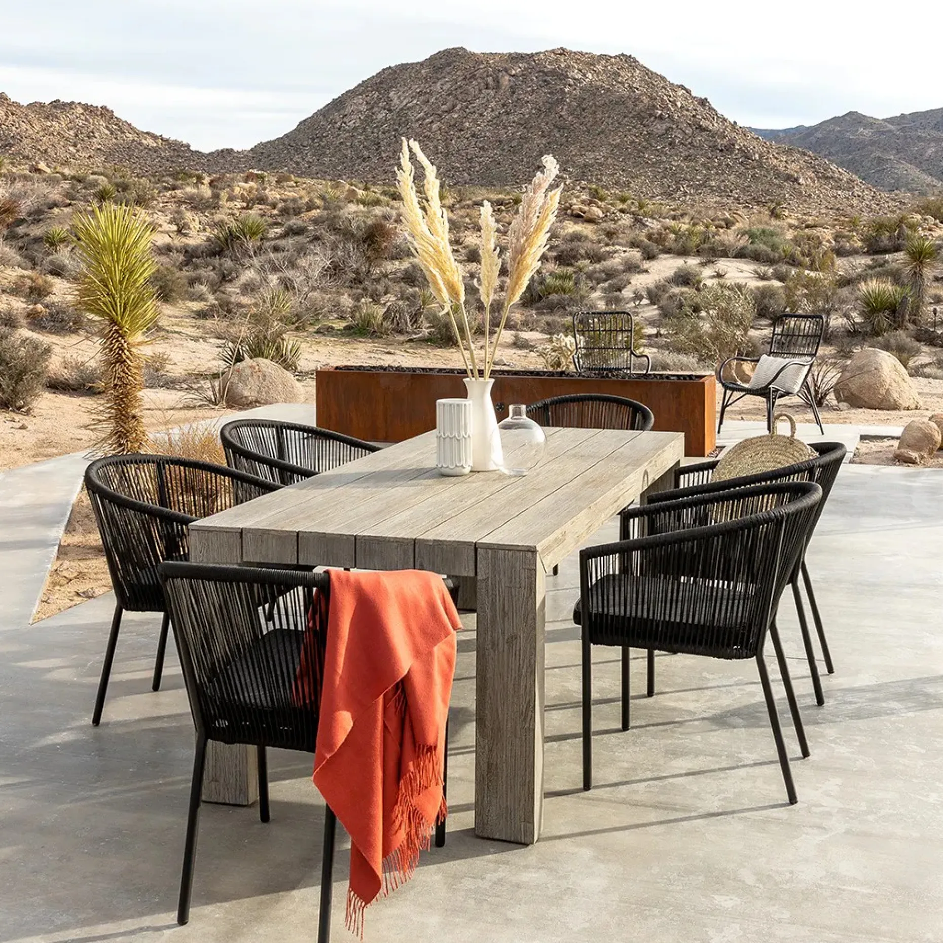Atica 71" Outdoor Dining Table - Washed Acacia