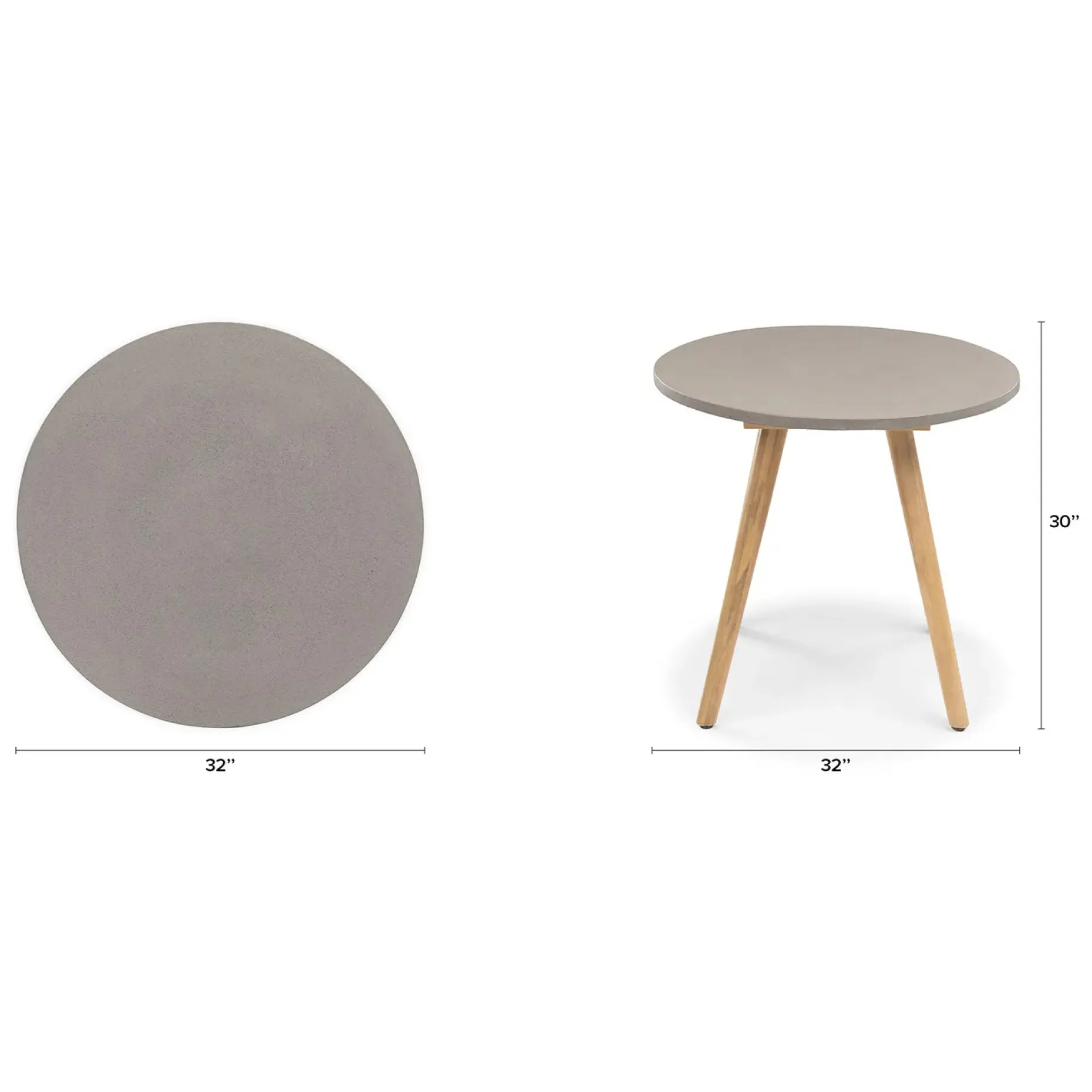 Atra Outdoor Cafe Table - Concrete