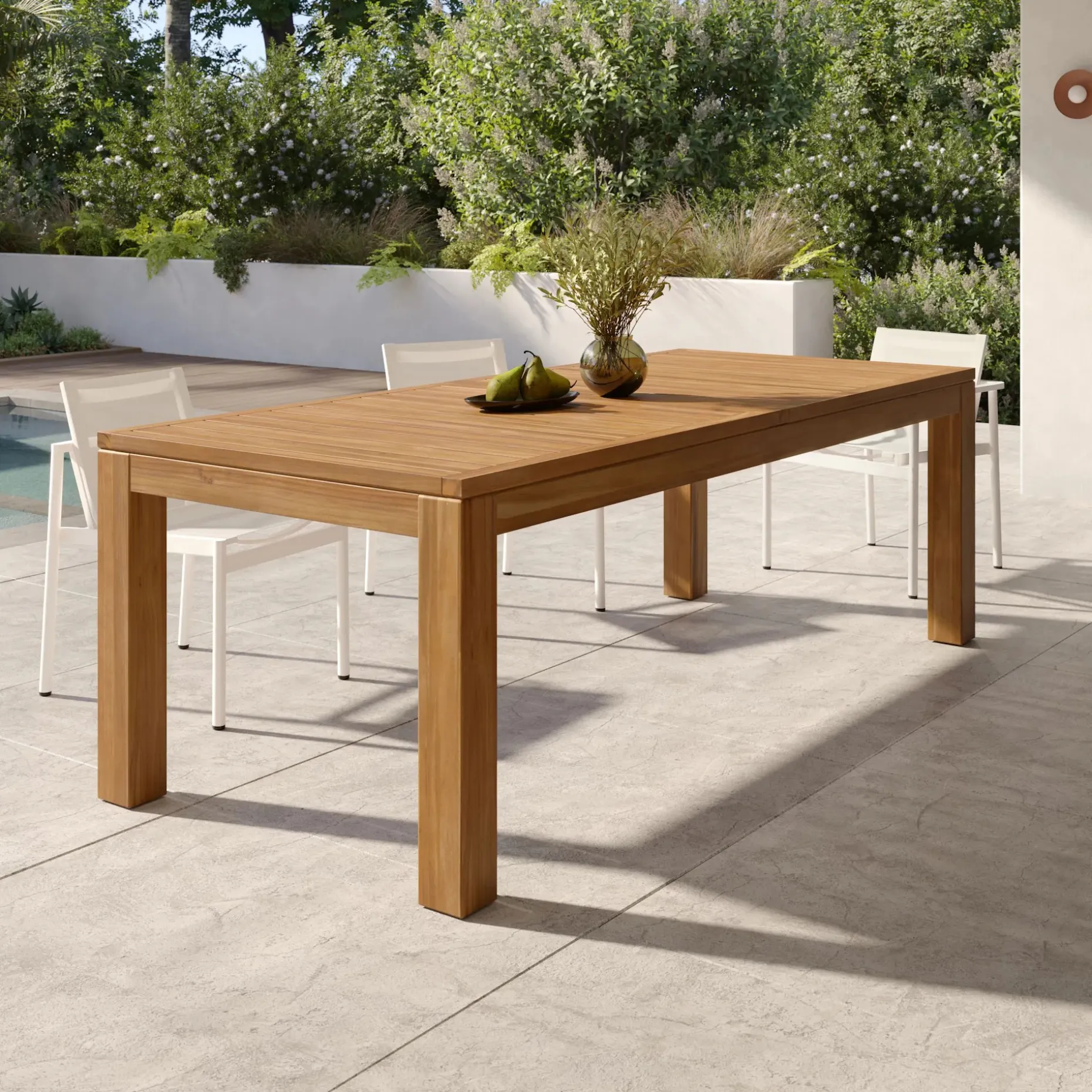 Avalon 90" - 114" Outdoor Extendable Dining Table - Acacia
