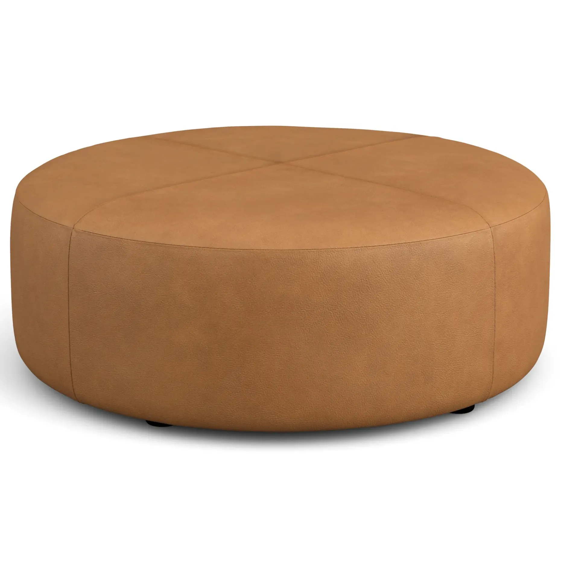 Avery 36" Leather Ottoman - Dakota Tan