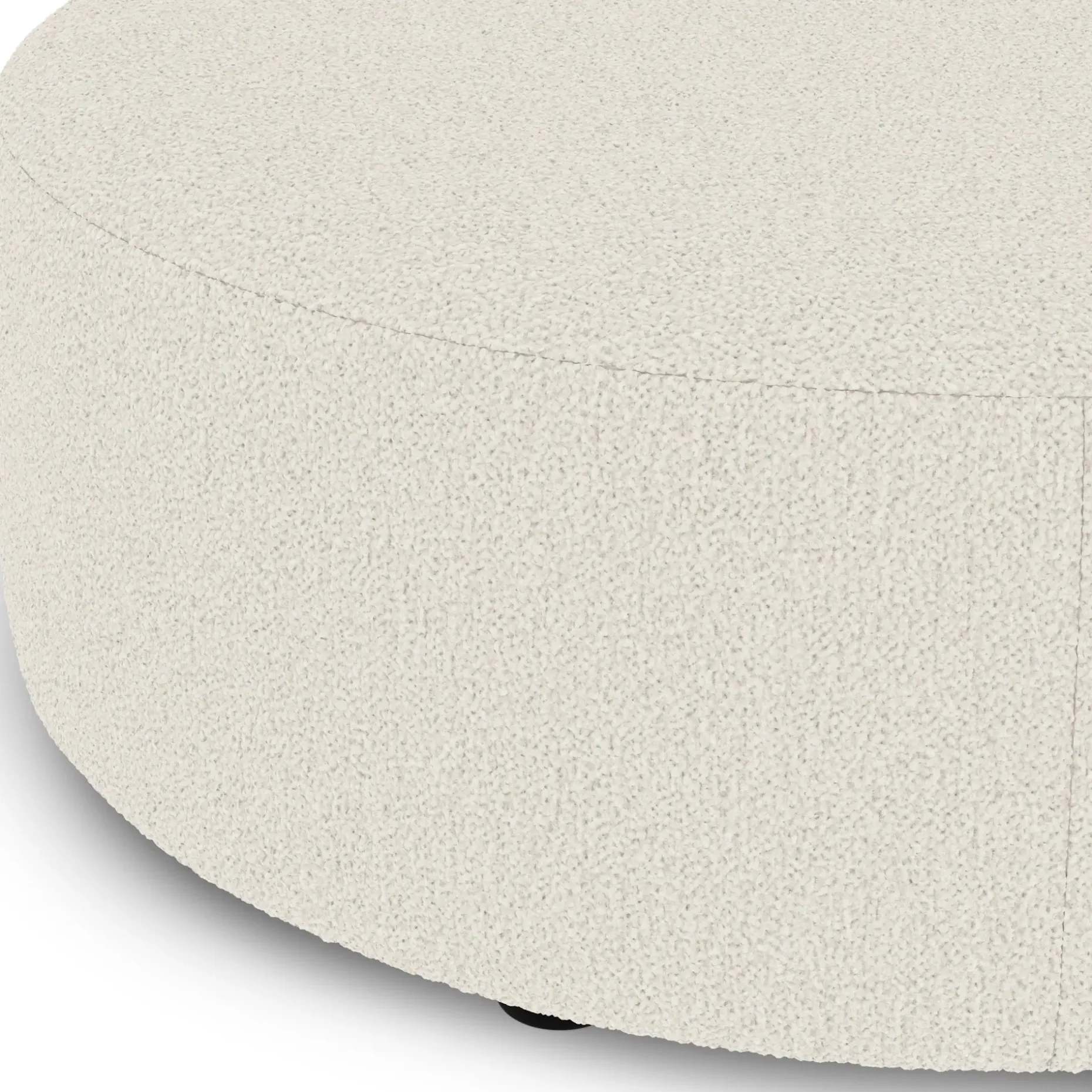 Avery 36" Ottoman - Ivory Wool Bouclé