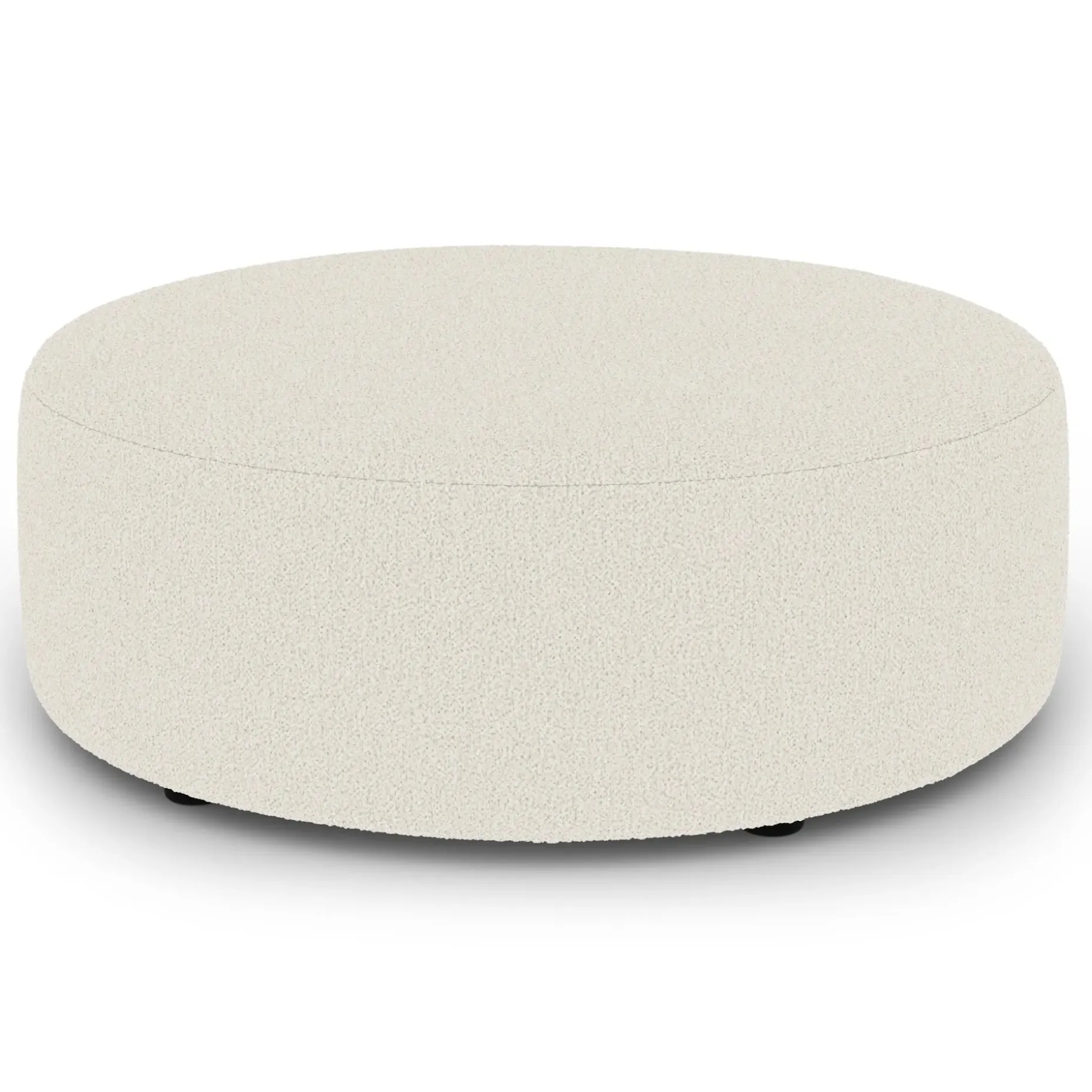 Avery 36" Ottoman - Ivory Wool Bouclé