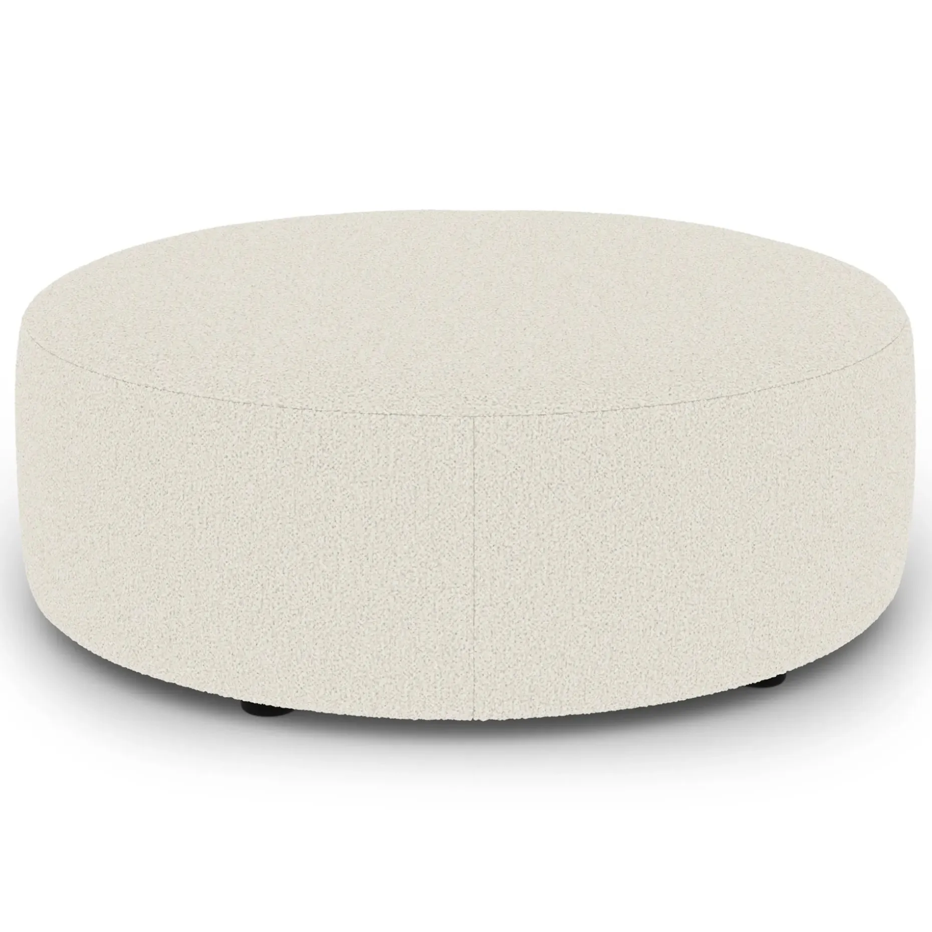 Avery 36" Ottoman - Ivory Wool Bouclé