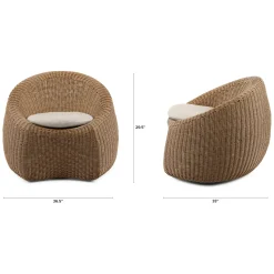 Avila Outdoor Swivel Chair Set - Dravite Ivory