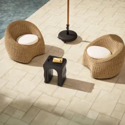 Avila Outdoor Swivel Chair Set - Dravite Ivory