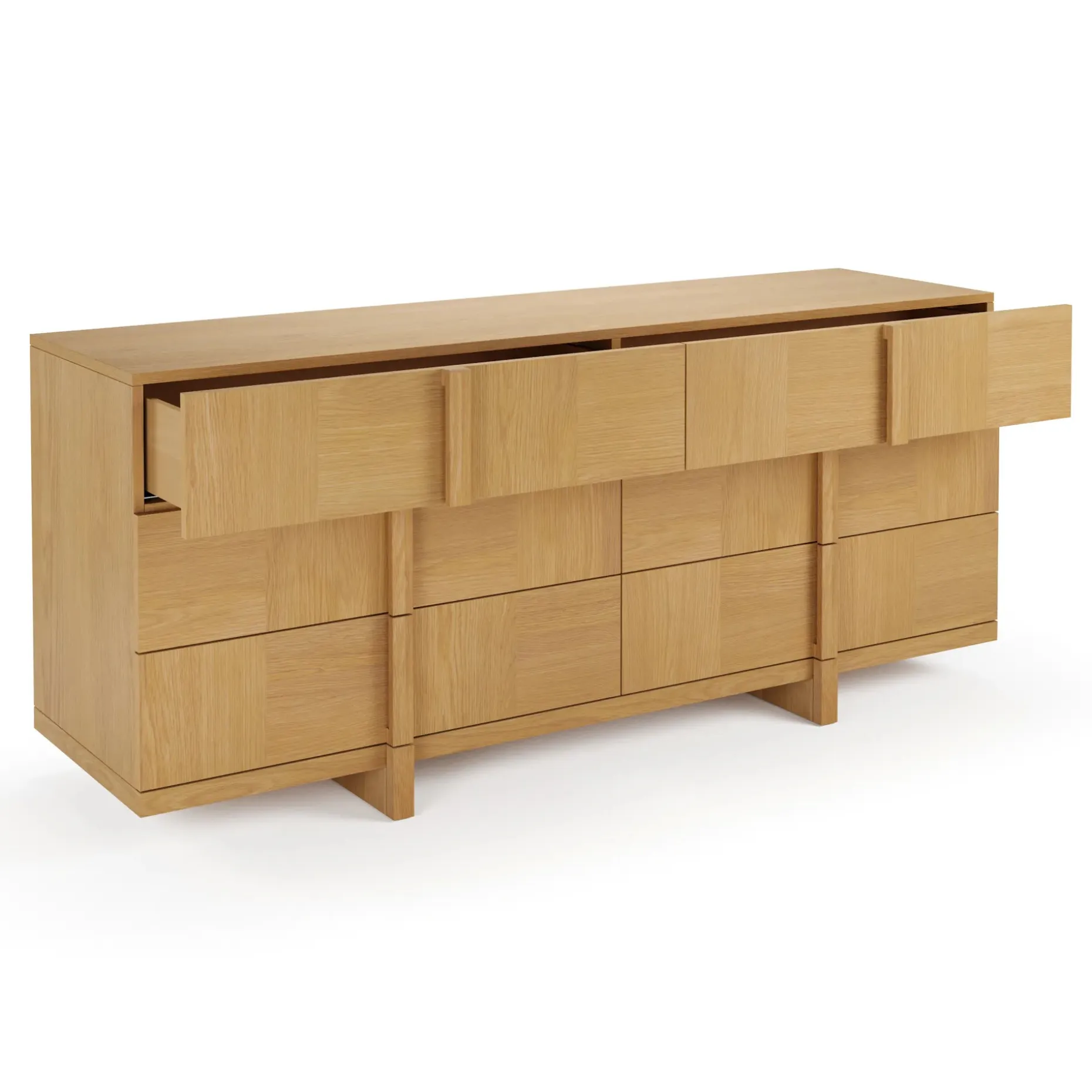 Ayra 6-Drawer Double Dresser - Natural Oak