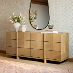 Ayra 6-Drawer Double Dresser - Natural Oak