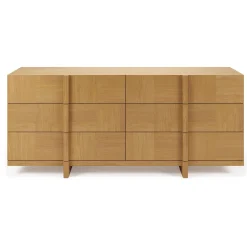 Ayra 6-Drawer Double Dresser - Natural Oak