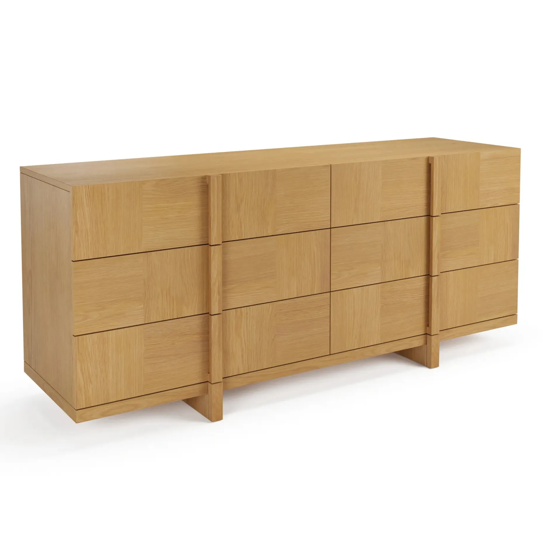 Ayra 6-Drawer Double Dresser - Natural Oak