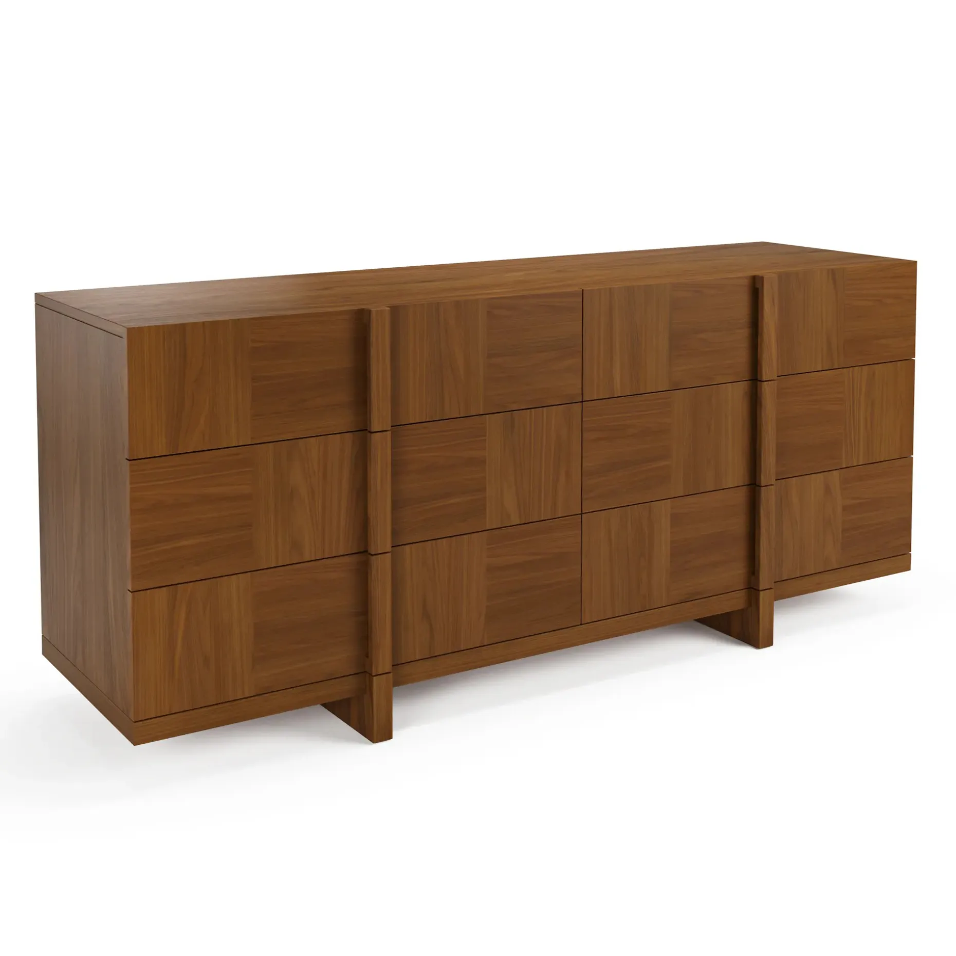 Ayra 6-Drawer Double Dresser - Walnut