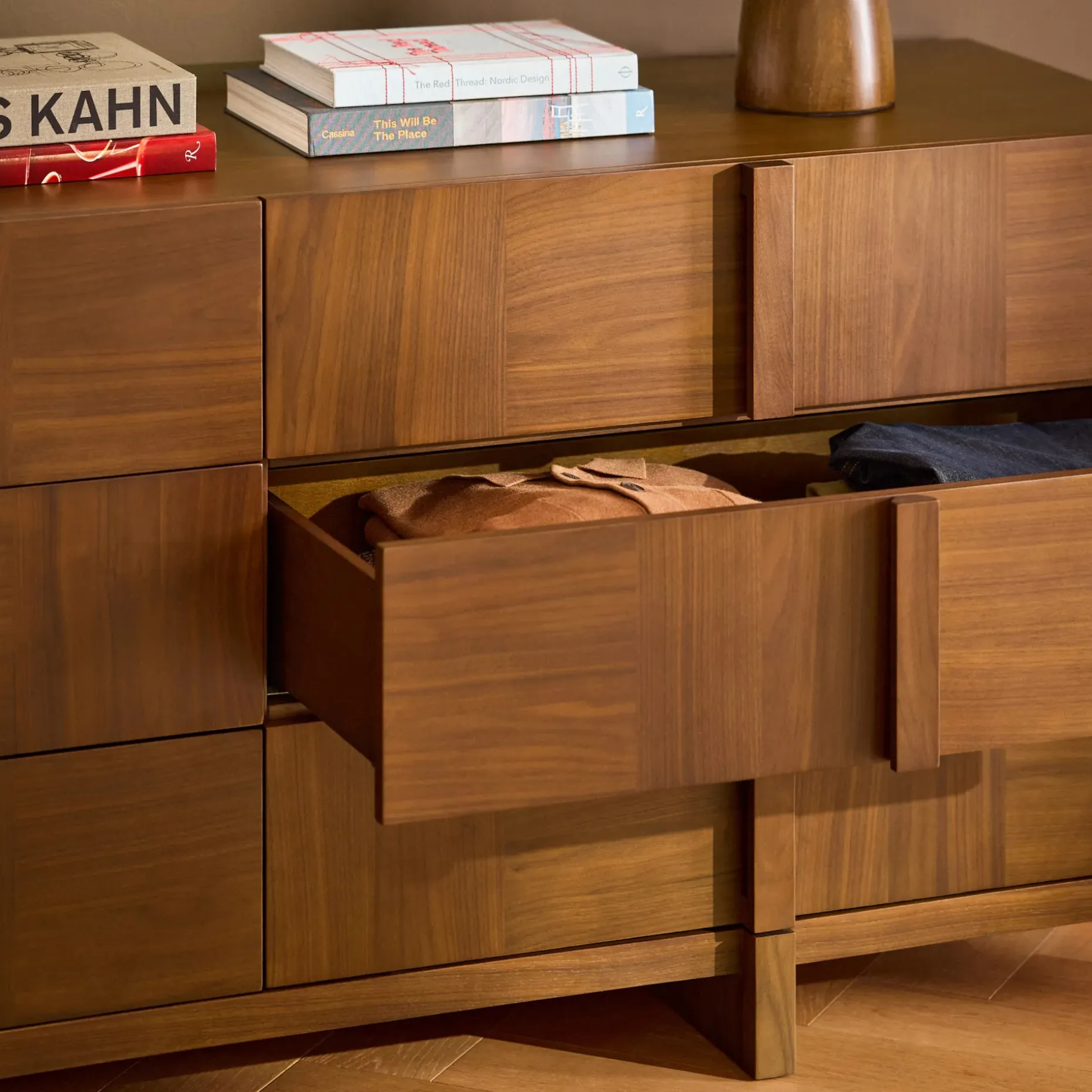 Ayra 6-Drawer Double Dresser - Walnut