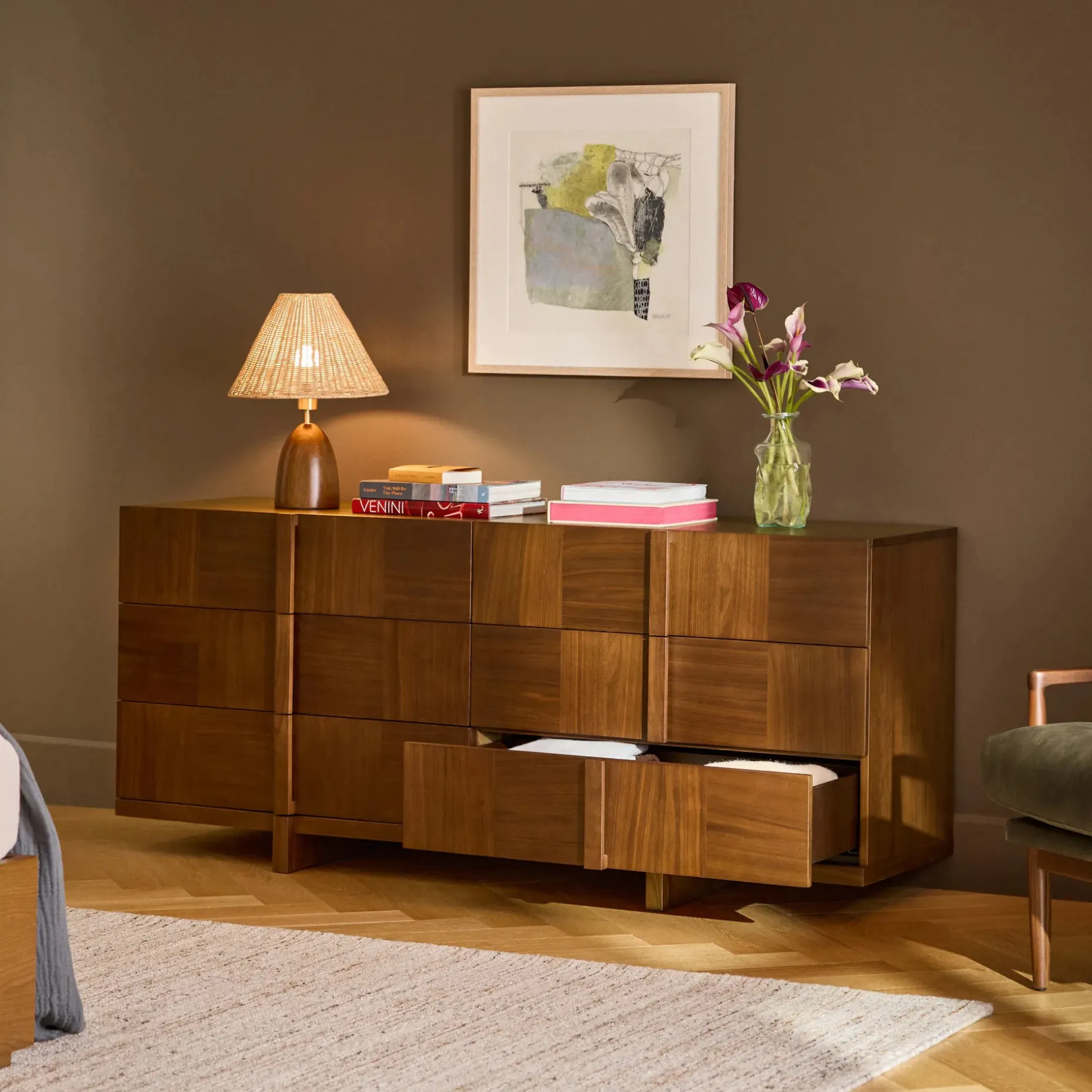 Ayra 6-Drawer Double Dresser - Walnut