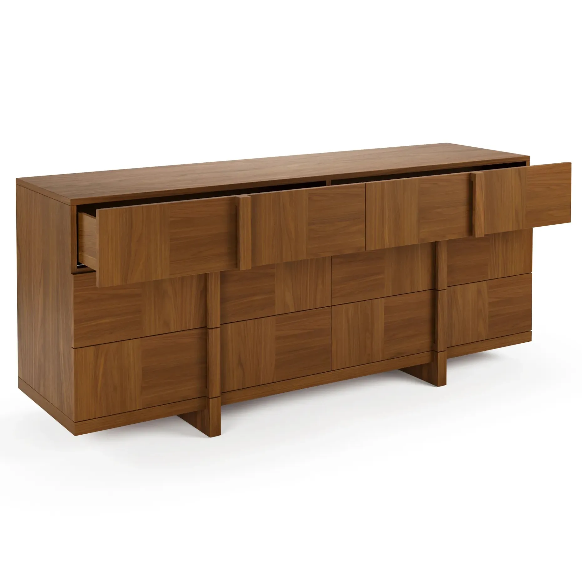 Ayra 6-Drawer Double Dresser - Walnut