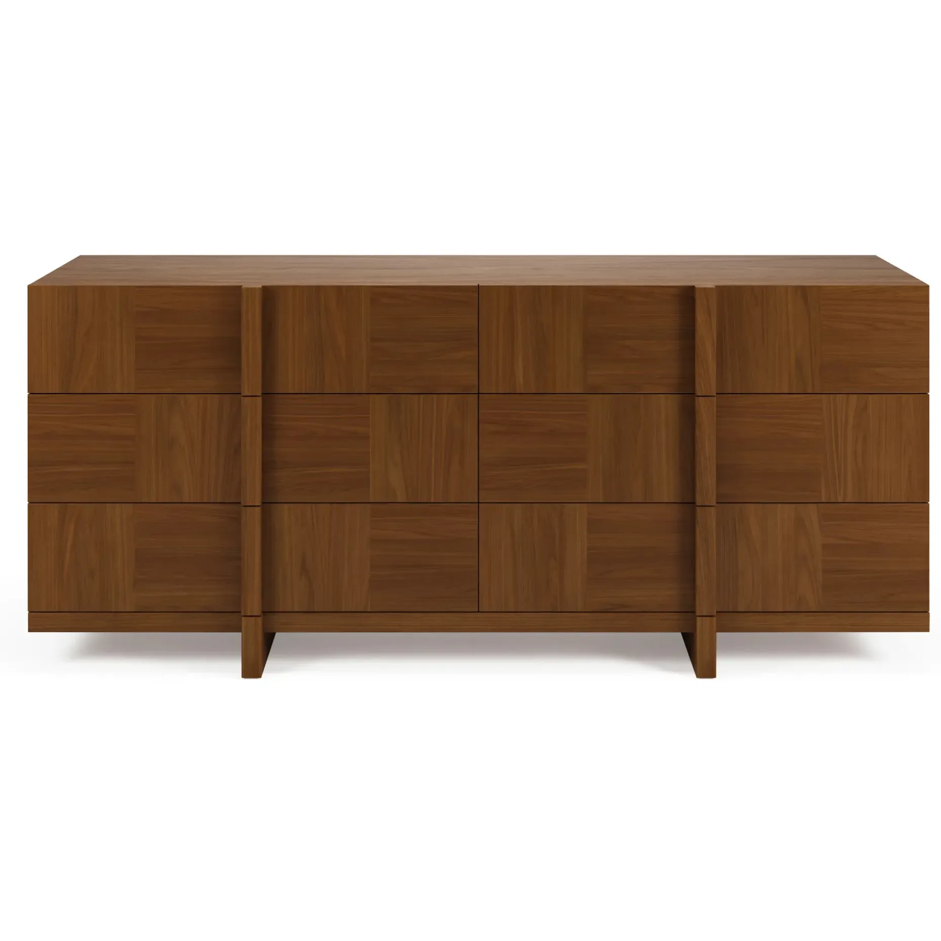 Ayra 6-Drawer Double Dresser - Walnut