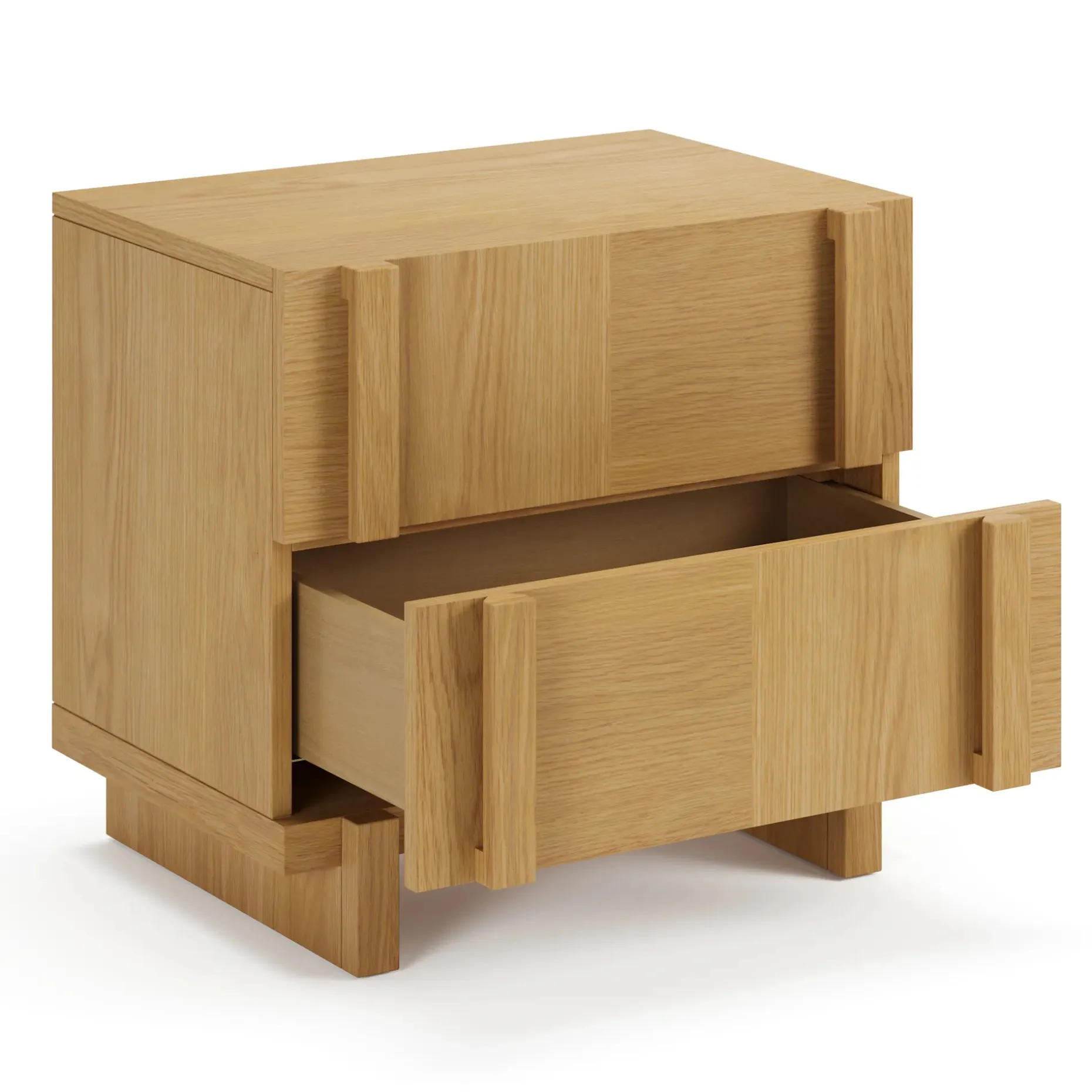 Ayra 2-Drawer Nightstand - Natural Oak