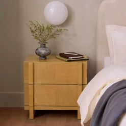 Ayra 2-Drawer Nightstand - Natural Oak