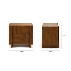 Ayra 2-Drawer Nightstand - Walnut