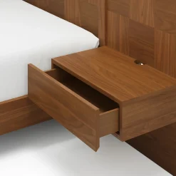 Ayra King Bed and Nightstand Set - Walnut