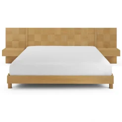 Ayra King Bed and Nightstand Set - Natural Oak