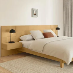 Ayra King Bed and Nightstand Set - Natural Oak