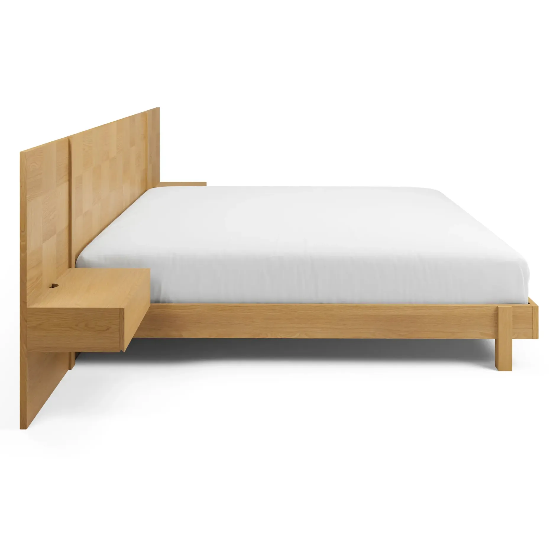 Ayra King Bed and Nightstand Set - Natural Oak