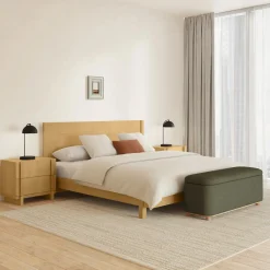 Ayra King Bed - Natural Oak