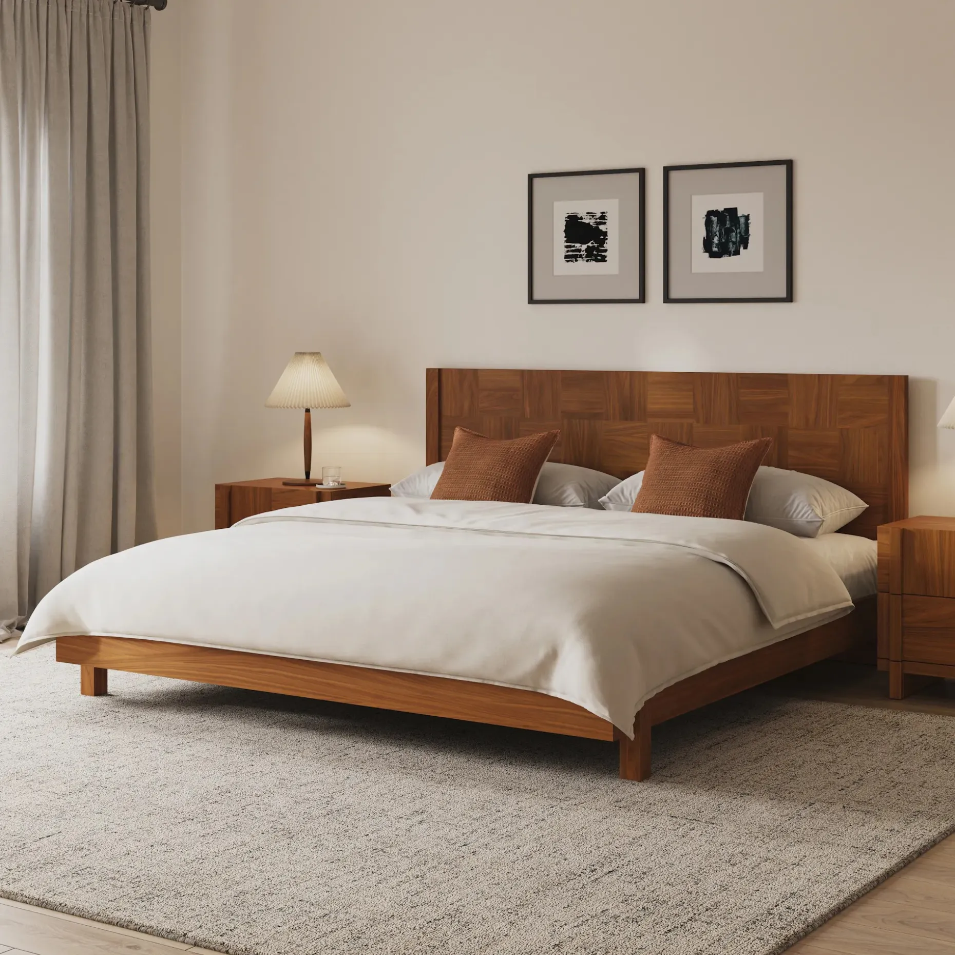 Ayra King Bed - Walnut