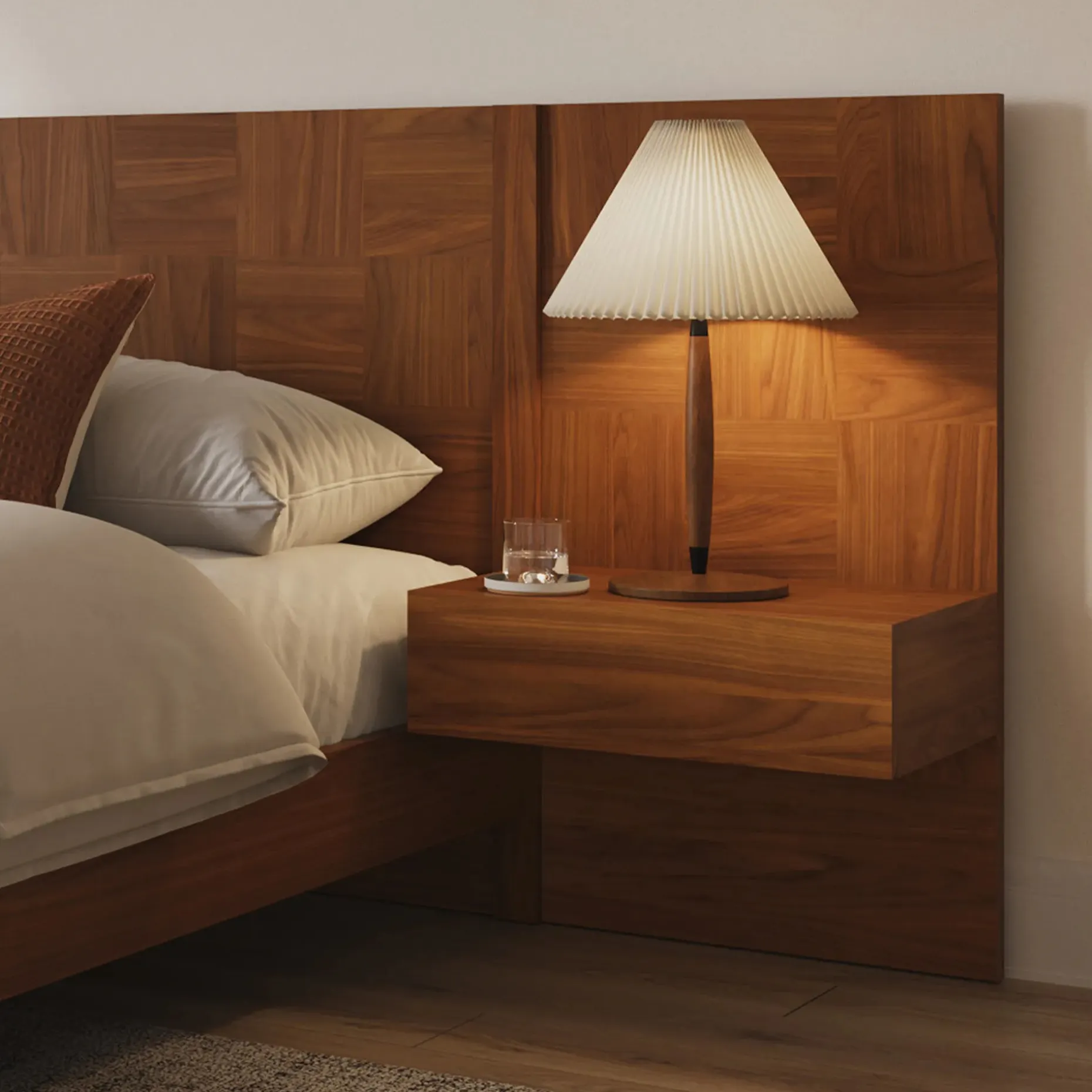 Ayra Nightstand Extension Set - Walnut