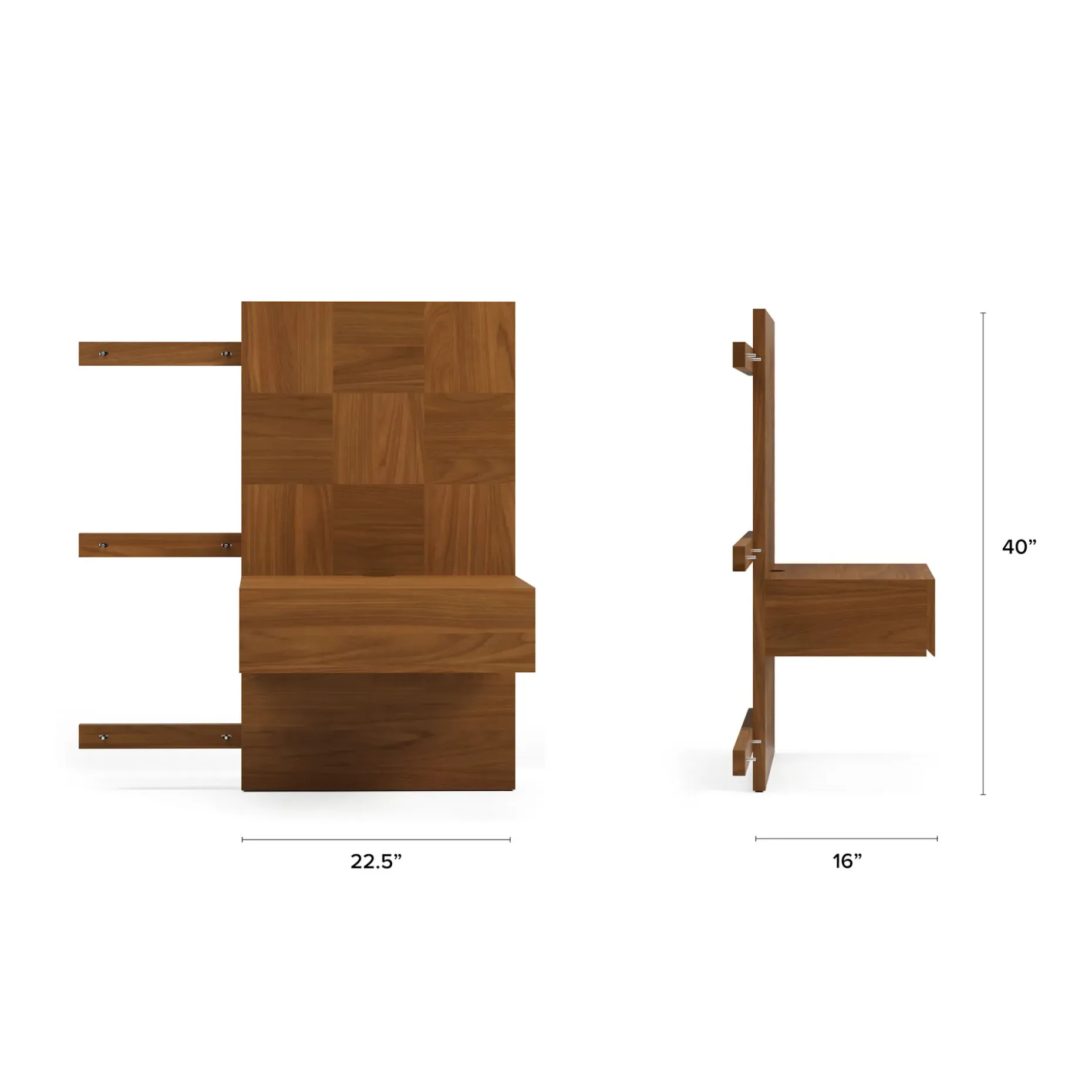 Ayra Nightstand Extension Set - Walnut