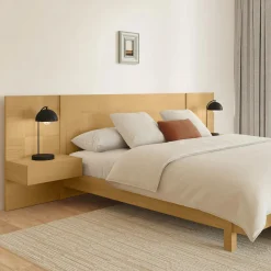 Ayra Queen Bed and Nightstand Set - Natural Oak