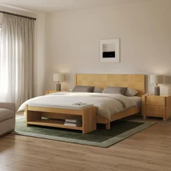 Ayra Queen Bed - Natural Oak