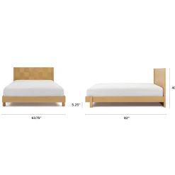 Ayra Queen Bed - Natural Oak