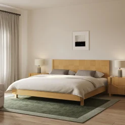 Ayra Queen Bed - Natural Oak