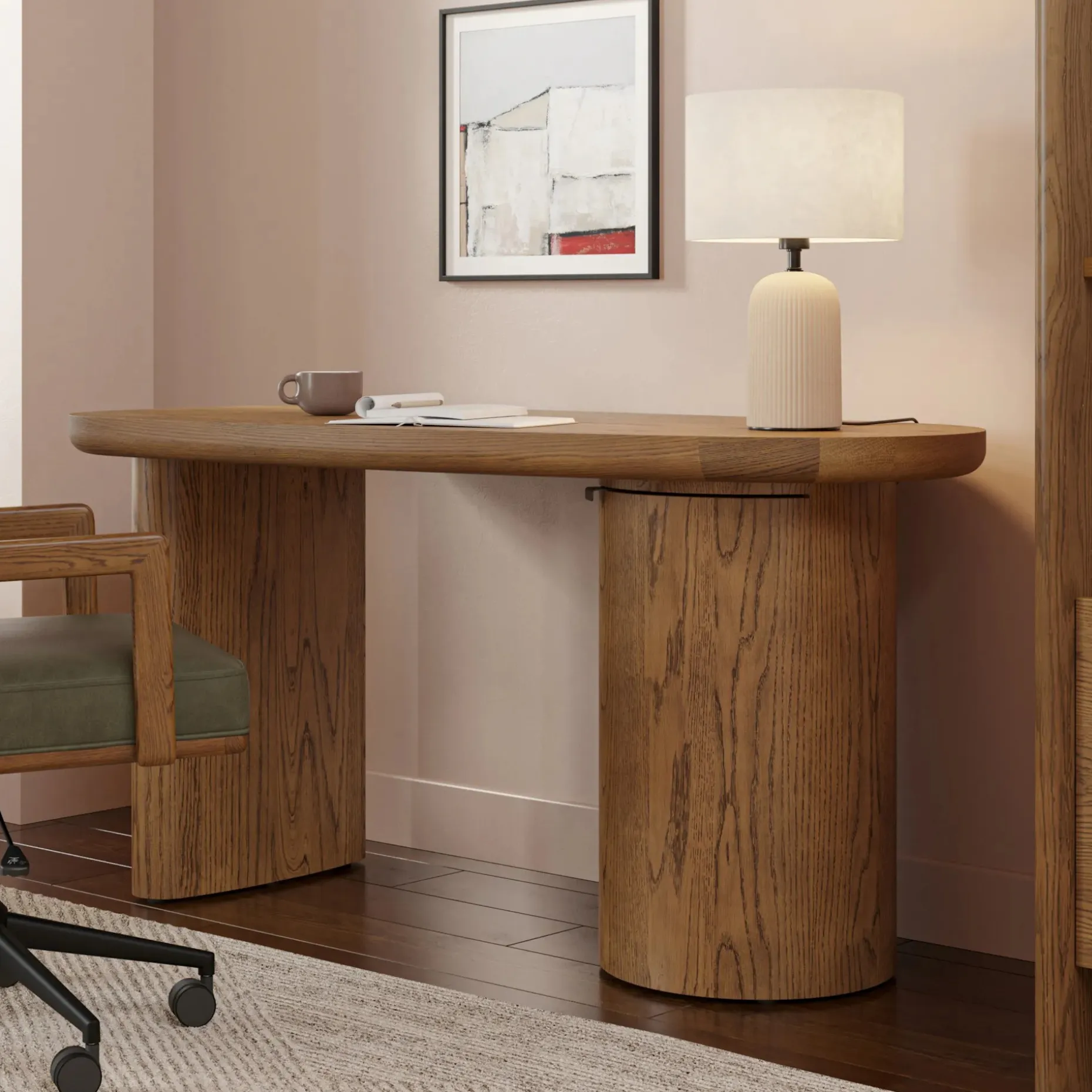 Baarlo 58.5" Desk - Smoked Oak