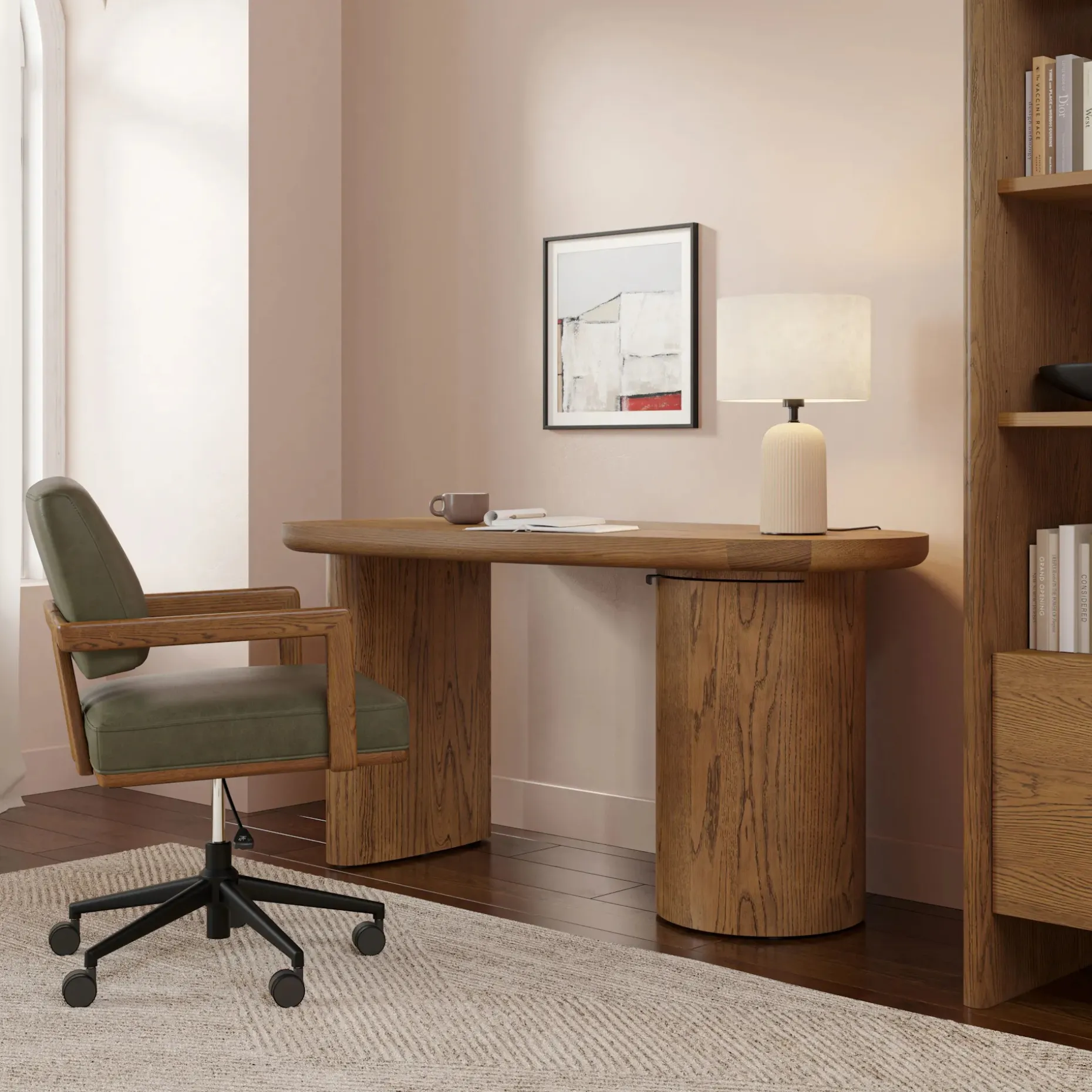 Baarlo 58.5" Desk - Smoked Oak