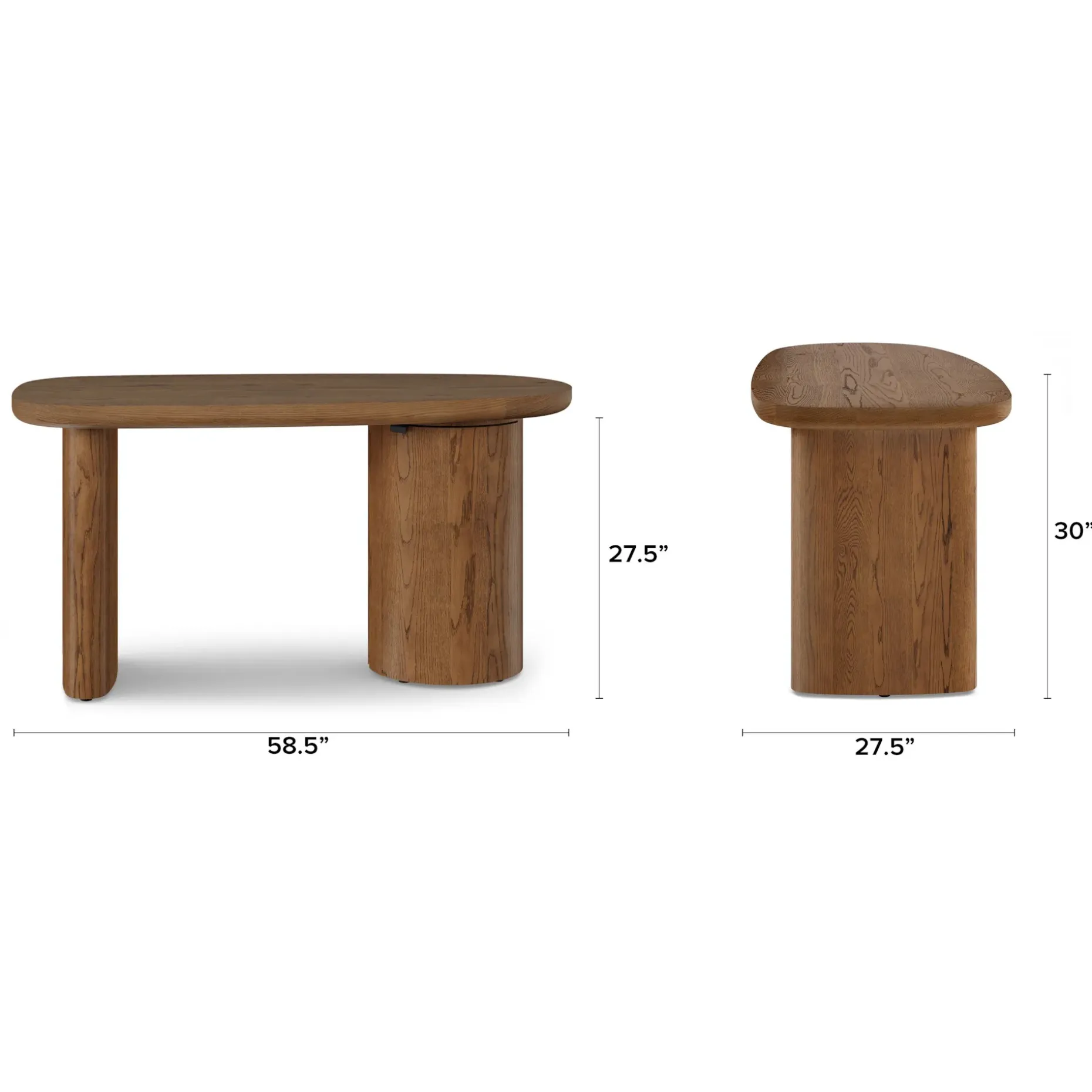 Baarlo 58.5" Desk - Smoked Oak