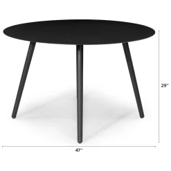 Ballo 47" Outdoor Dining Table - Black